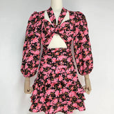 Silk Material Floral MaxiDresses